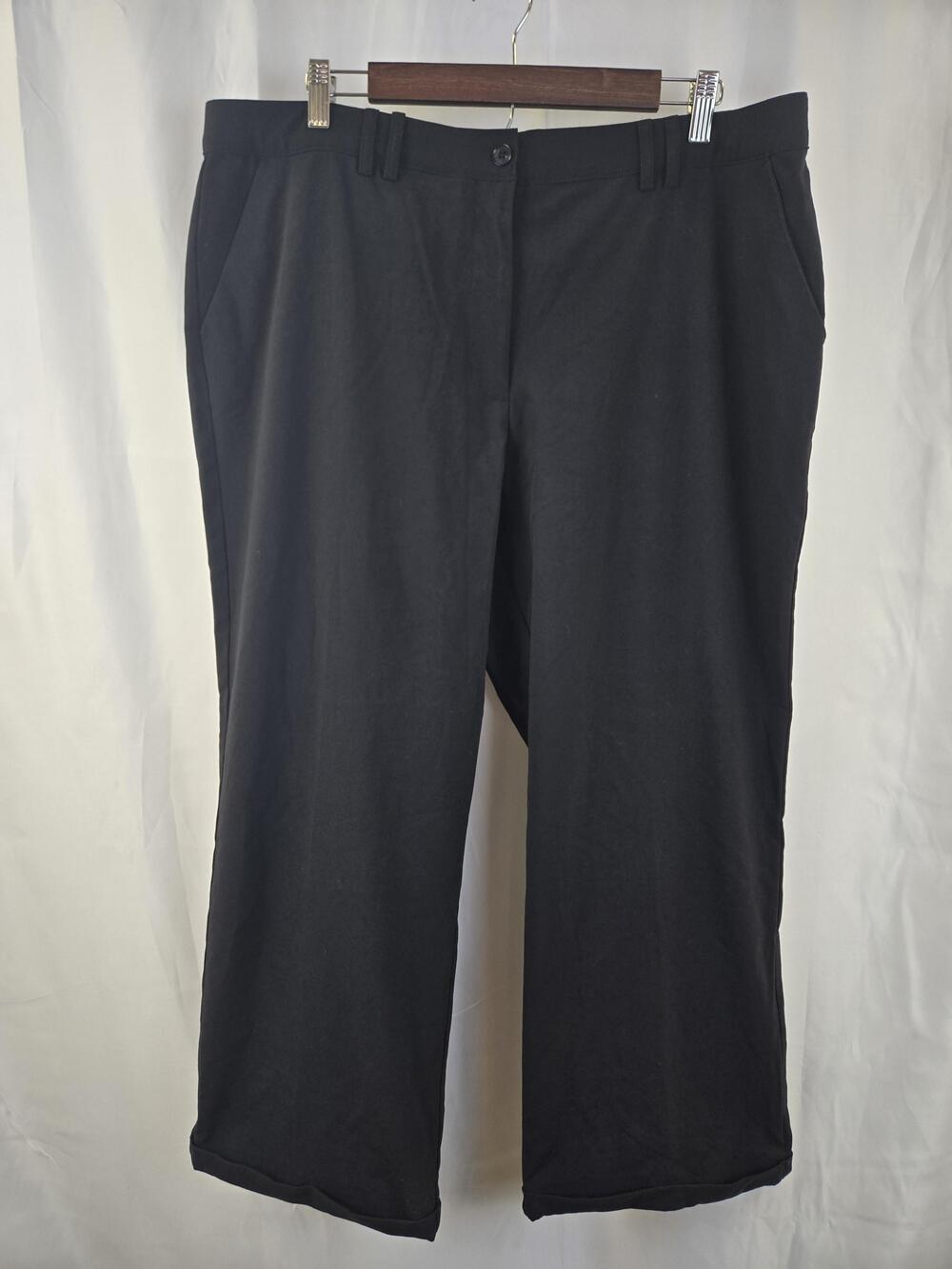 Jaclyn Smith Dress Pants Womens 16 Black Stretch Straight Leg No Gap Waistband